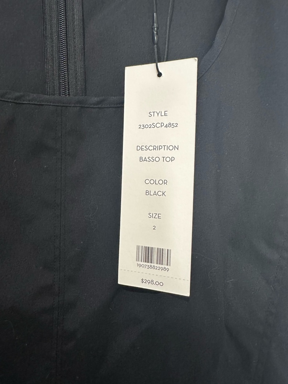 NWT Veronica Beard Basso Black Sleeveless Peplum Top - Picture 3 of 7